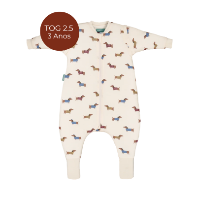 8436579289393 Molis&Co TOG 2.5 Pijama Macacão com Mangas Fancy Teckels 3 Anos |  Ideal para noites frias