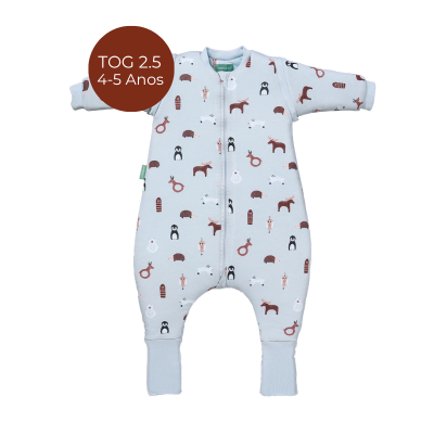 8436579286163 Molis&Co TOG 2.5 Pijama Macacão com Mangas Winter Animals 4-5 Anos | Ideal para noites frias