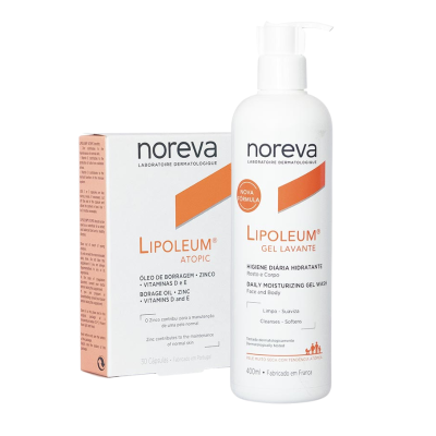 7602409 Noreva Pack Lipoleum Atopic Cápsulas x30 + Gel Lavante 400ml