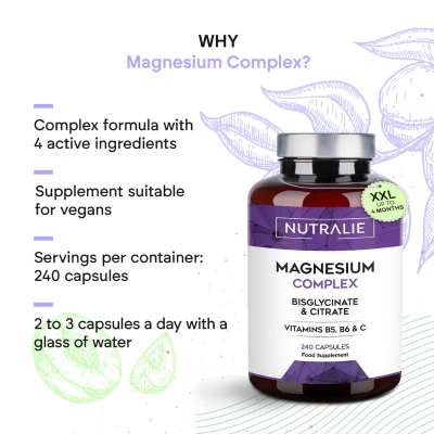 Nutralie Magnésio Complex x240 Cápsulas Musculos e Cansaço | Farmácia d'Arrábida