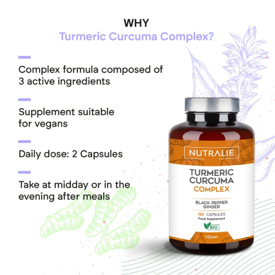 Nutralie Turmeric Curcuma Complex x120 Cápsulas | Farmácia d'Arrábida