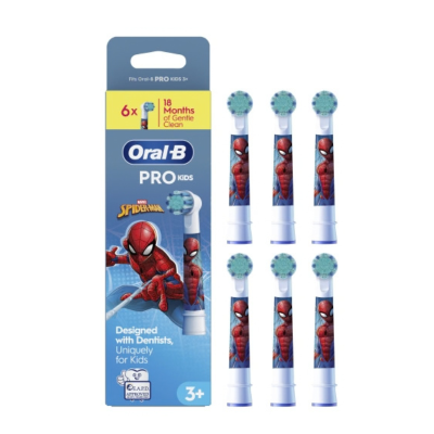 7599472 Oral-B Pro Kids Spiderman Recargas x6 +3 Anos Cerdas Extra Suaves