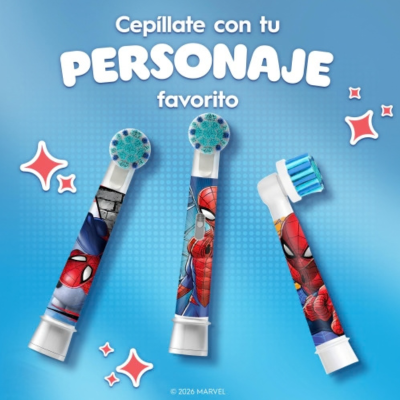 Oral-B Pro Kids Spiderman Recargas x6 +3 Anos Cerdas Extra Suaves | Farmácia d'Arrábida