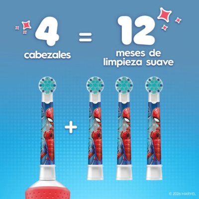 Oral-B Pro Kids Spiderman Recargas x6 +3 Anos Cerdas Extra Suaves | Farmácia d'Arrábida