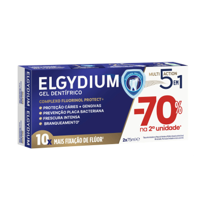 7599092 Elgydium Pack Multi Action Gel Dentífrico 2x75ml Duo -70%