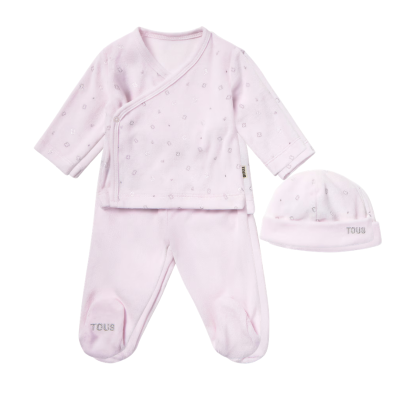 8434134550742 Tous Conjunto Bebé 0-1M com Gorro Primeira Roupa Glitter Rosa