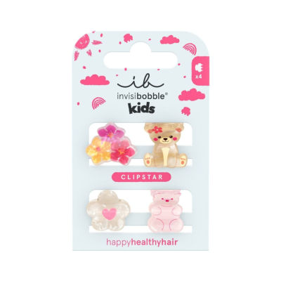 7644898 Invisibobble x4 Molas de Cabelo Criança Clipstar Kids Bearly Bloomed