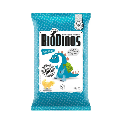 8588004638334 BioDinos Snack de Milho Dinossauros com Sal Marinho 50g