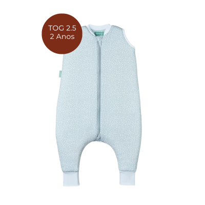 8436579280604 MOLIS&CO 2 Anos TOG 2.5 Pijama Macacão com Pés Grey Print - Ideal para noites frias e quartos até 21°C