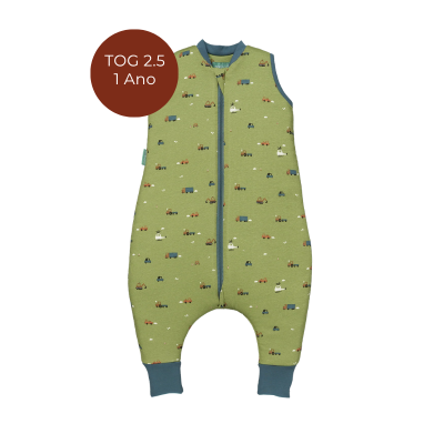 8436579285531 MOLIS&CO 1 Ano TOG 2.5 Pijama Macacão com Pés Little Drivers - Ideal para noites frias e quartos até 21°C