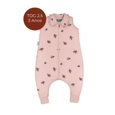 8436579288914 MOLIS&CO 3 Anos TOG 2.5 Pijama Macacão com Pés Winter Flowers - Ideal para noites frias e quartos até 21°C