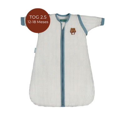 8436579289799 Molis&Co TOG 2.5 12-18 Meses Saco de Dormir Bebé com Mangas Blue Stripes - Para as noites mais frias