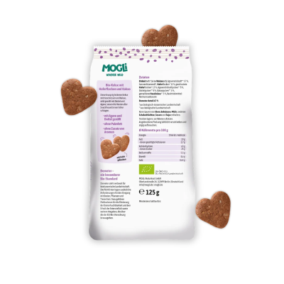 Mogli Biscoitos de Cacau e Aveia Bio 125 g | Farmácia d'Arrábida