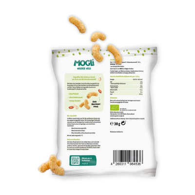 Mogli Snack Crocante de Arroz, Grão de Bico e Amendoim Bio 30 g | Farmácia d'Arrábida