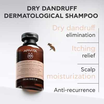 Apivita Dandruff Relief Champô Anticaspa Couro Cabeludo Seco Refill 500ml | Farmácia d'Arrábida