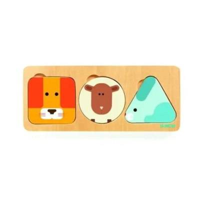 Djeco AnimaBasic Puzzle Madeira 3 Níveis 9 Peças | Farmácia d'Arrábida