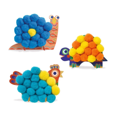 Djeco Animais Fofinhos Jogo de Colagem Pompons | Farmácia d'Arrábida