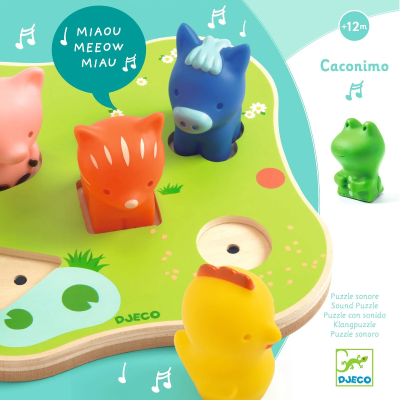 Djeco Caconimo Puzzle Sonoro de Madeira 5 Animais | Farmácia d'Arrábida