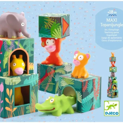 Djeco Maxi Topanijungle Jogo Empilhar Cubos e Animais | Farmácia d'Arrábida