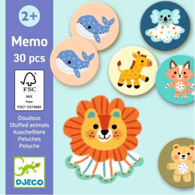 Djeco Memo Doudous Jogo de Memória com 30 Peças de Peluches +2 Anos | Farmácia d'Arrábida