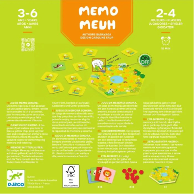Djeco Memo Meuh Jogo Memória Sonora com Animais | Farmácia d'Arrábida