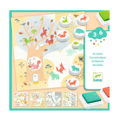 3070900099531 Djeco Out and About Jogo de Carimbos com Animais +3 Anos