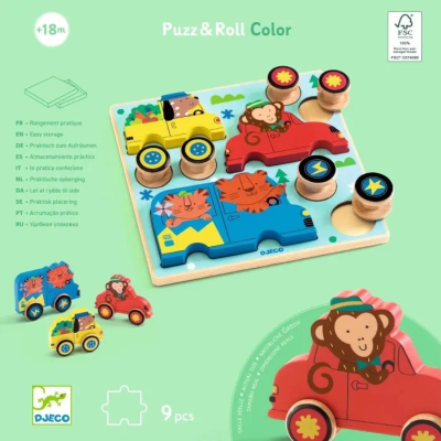 Djeco Puzz & Roll Color Puzzle Madeira 2 em 1 | Farmácia d'Arrábida