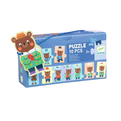 3070900082748 Djeco Puzzle Ursinho Veste-se Puzzle de Sequência com 10 Peças