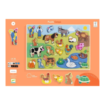 Djeco Campo Puzzle de Madeira, 22 Peças | Farmácia d'Arrábida