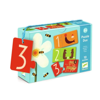 3070900081512 Djeco Puzzle Duo Números Puzzle Educativo de Associação 20 Peças +3 Anos