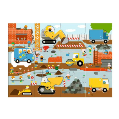 Djeco Puzzle Gigante Máquinas de Construção 17 Peças | Farmácia d'Arrábida