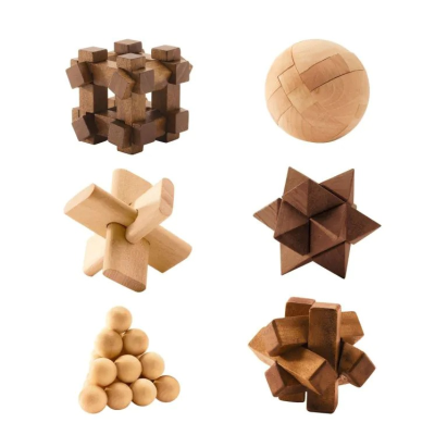 Djeco Woodix Jogo de Lógica 6 Puzzles de Madeira | Farmácia d'Arrábida