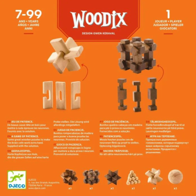 Djeco Woodix Jogo de Lógica 6 Puzzles de Madeira | Farmácia d'Arrábida