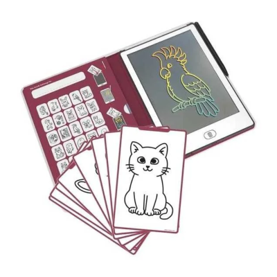 Kidywolf KIDYDRAW-MINI Bloco de Desenho LCD com 30 Ilustrações Pets +4 Anos