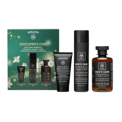 7631507 APIVITA Coffret Natal Homem Gel Cabelo e Corpo 250ml + Bálsamo Pós-Barba 100ml + Gel Limpeza Rosto 50ml