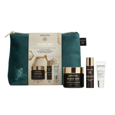 7631408 Apivita Queen Bee Longevity Coffret Natal Creme Ligeiro 50ml + Sérum 10ml + Sérum Olhos 5ml
