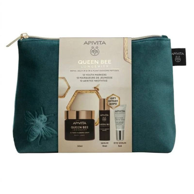 Apivita Queen Bee Longevity Coffret Natal Creme Rico 50ml + Sérum 10ml + Sérum Olhos 5ml