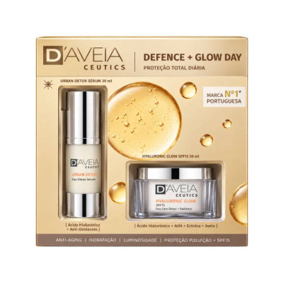 7630533 D'Aveia Ceutics Coffret Defence + Glow Day Sérum Urban Detox 30ml e Creme Hyaluronic Glow SPF 15 50ml