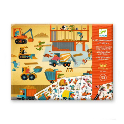 3070900093577 Djeco Asfalto! 100 Autocolantes e 3 Cenários +5 Anos