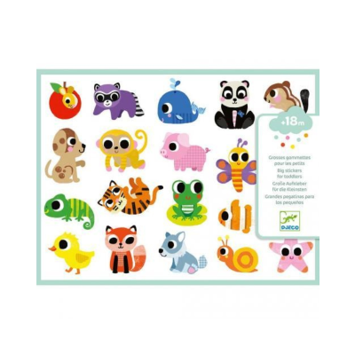3070900090842 Djeco Animais Bebés 120 Autocolantes Grandes para Crianças +18 Meses