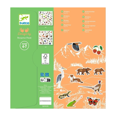 Djeco Fauna 160 Autocolantes Animais Europeus | Farmácia d'Arrábida