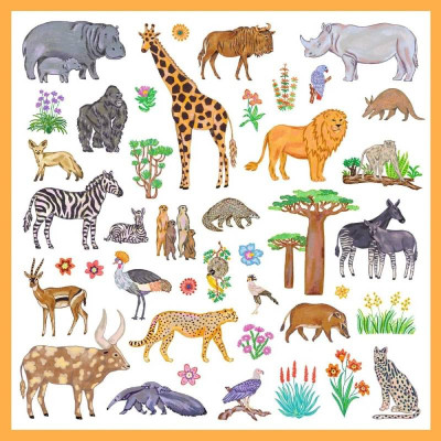 Djeco Kenya 160 Autocolantes Animais Africanos | Farmácia d'Arrábida