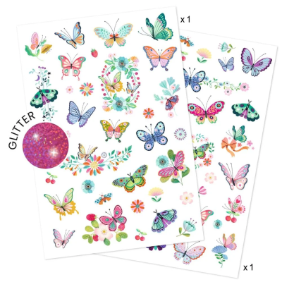 Djeco 50 Tatuagens Borboletas com Glitter | Farmácia d'Arrábida