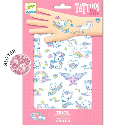 3070900095755 Djeco 50 Tatuagens Unicórnios para Crianças +3 Anos