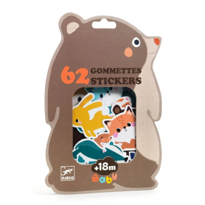 3070900000551 Djeco 62 Autocolantes Animais da Floresta para Bebés +18 Meses