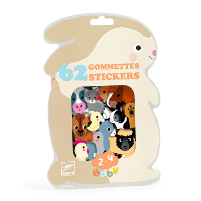 3070900000568 Djeco 62 Autocolantes Reutilizáveis Animais da Quinta para Bebés +18 Meses