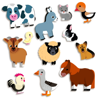 Djeco 62 Autocolantes Reutilizáveis Animais Quinta | Farmácia d'Arrábida