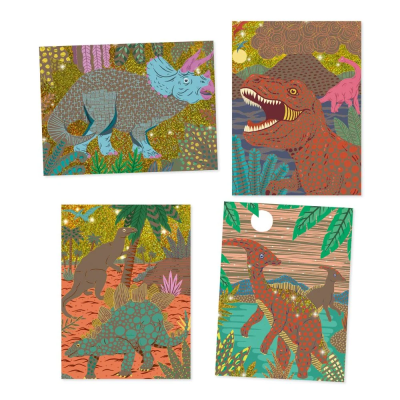 Djeco 4 Cartões para Raspar Dinossauros | Farmácia d'Arrábida