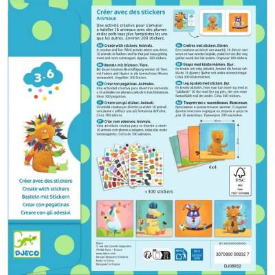 Djeco Criar com Autocolantes Animais para Decorar | Farmácia d'Arrábida