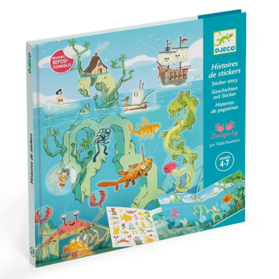 3070900089532 Djeco Aventuras no Mar - Histórias com Autocolantes Reutilizáveis para Crianças a partir dos 4 Anos